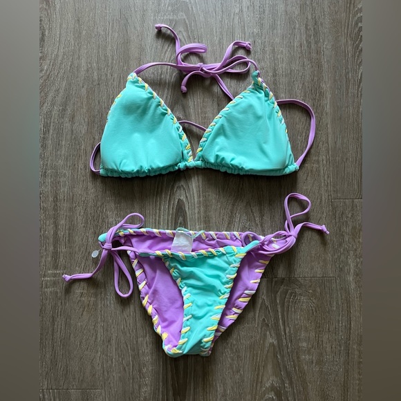 BECCA Camille side tie reversible bikini set size xs - Picture 10 of 10